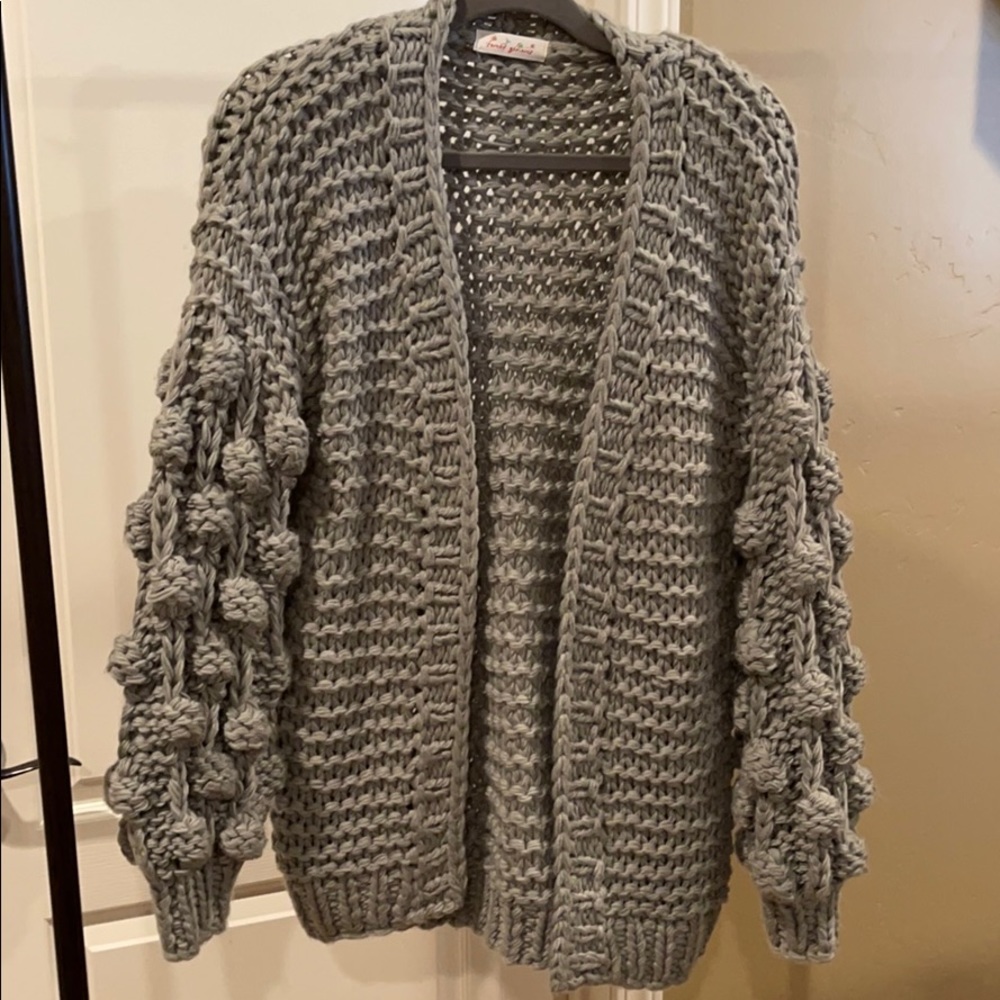 Gray cardigan